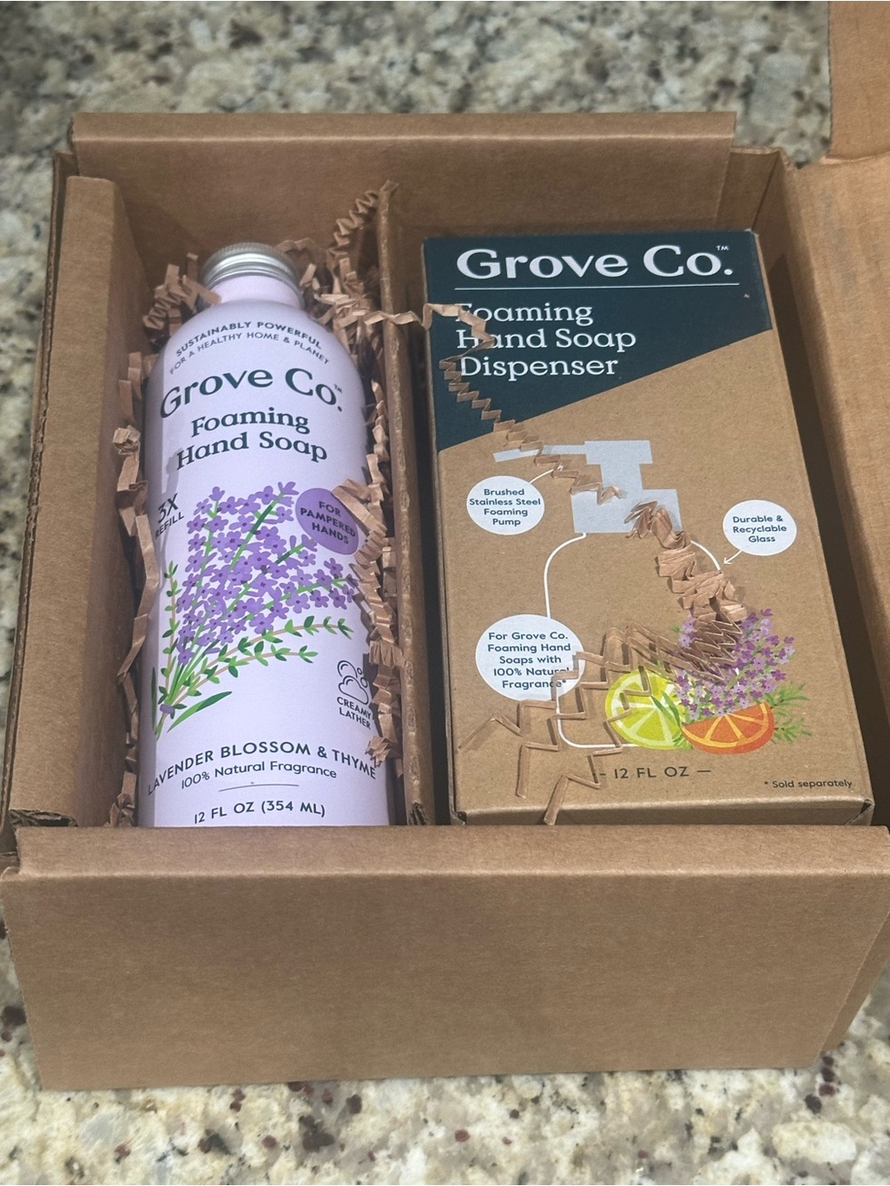 Foaming Hand Soap Starter Set – Glass Dispenser + Lavender & Thyme